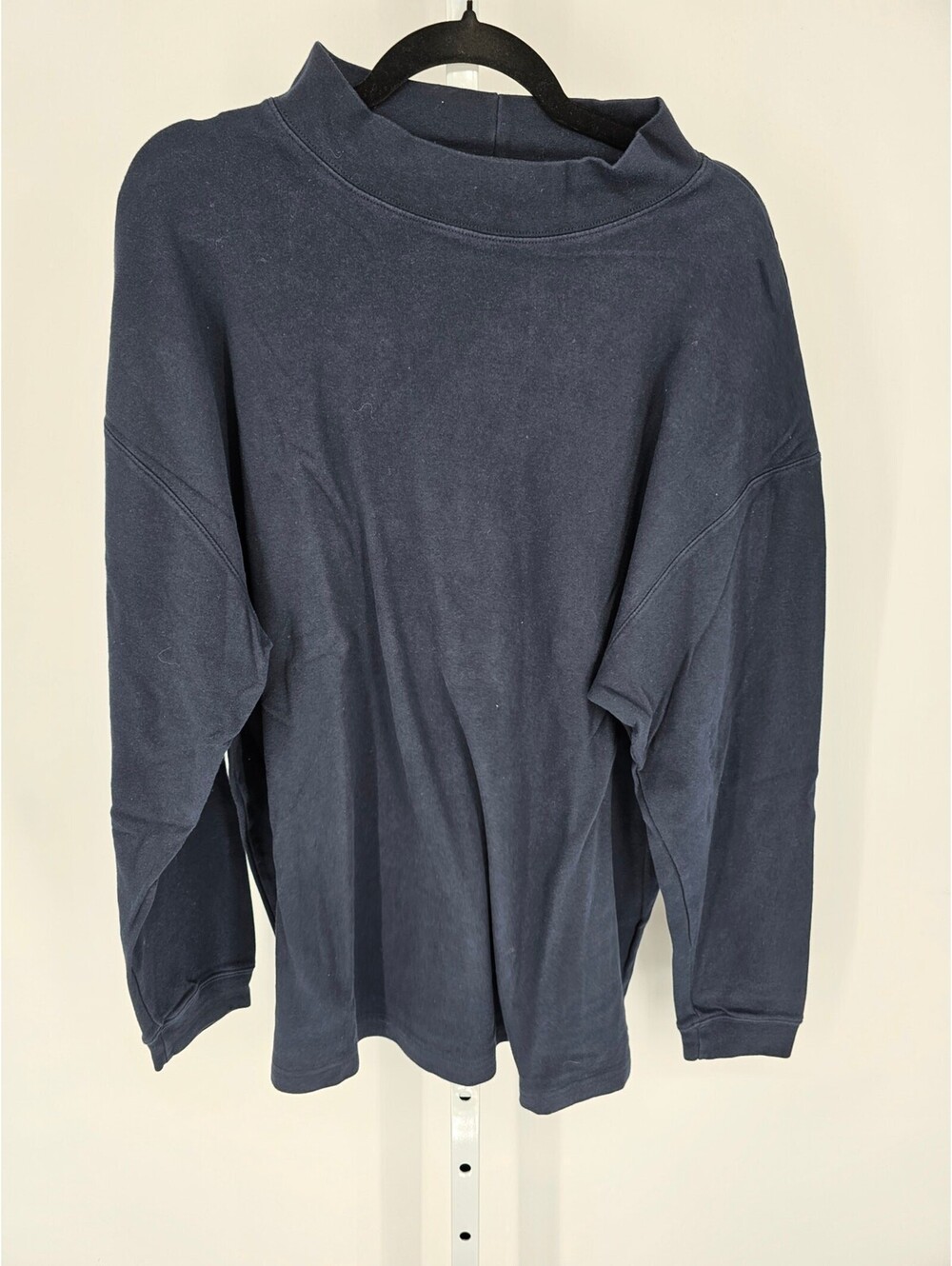 Vtg Claybrooke Mens Sz XXL Long Sleeve Mock Neck T Shirt Navy Blue NEW